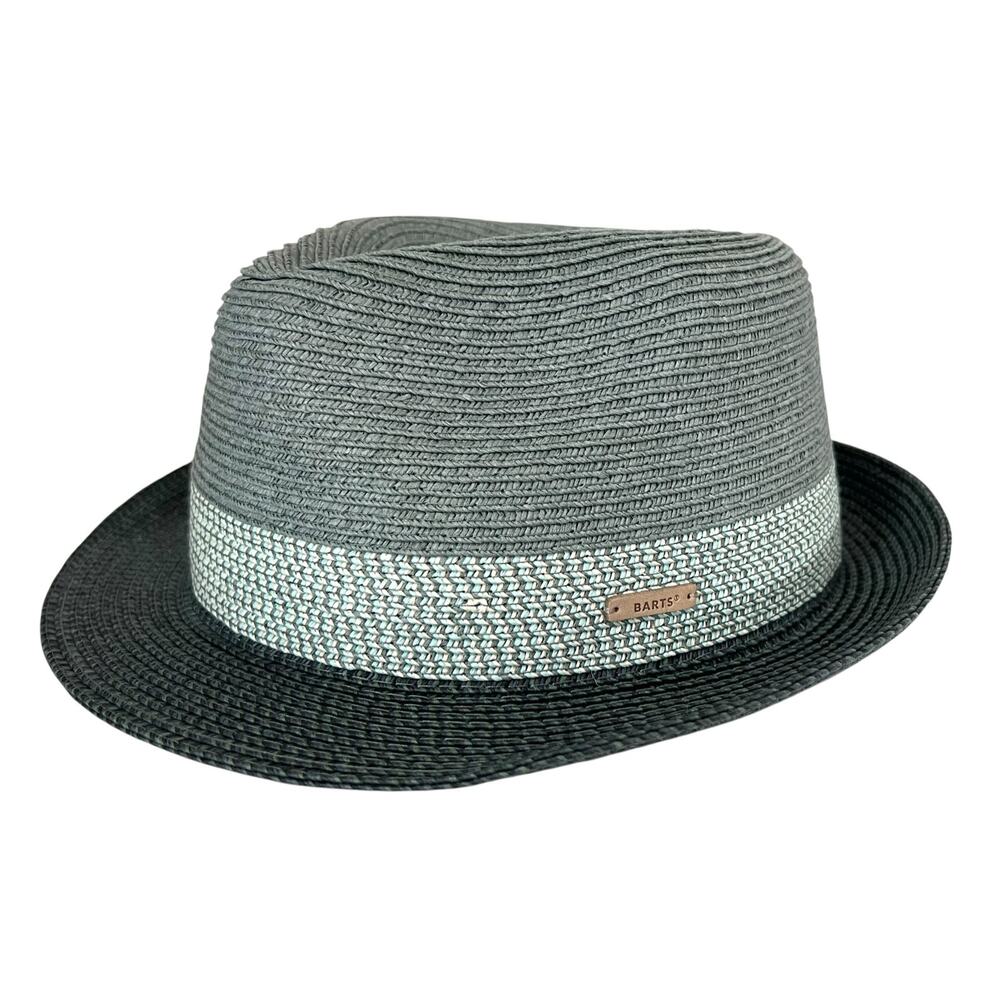 Bart’s Men’s Trilby Hat Fedora Straw Blue Adjustable Sz M/L Beach Summer